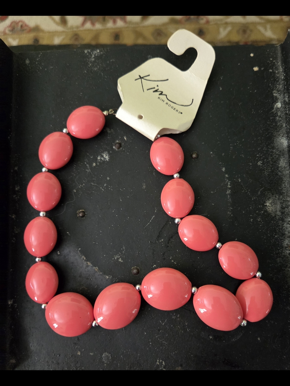 Kim Rogers Pink Coral-Tone Beaded Necklace